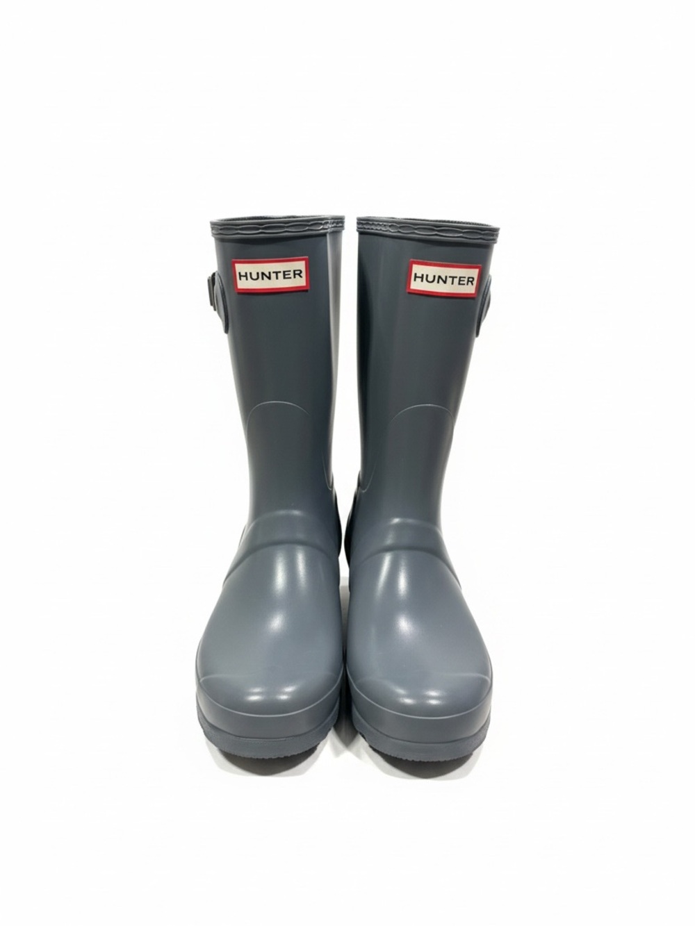 Hunter Original Short Gloss Rain Boots Gray Womenโs Size 8